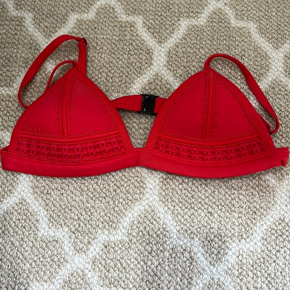Red triangl bathing suit